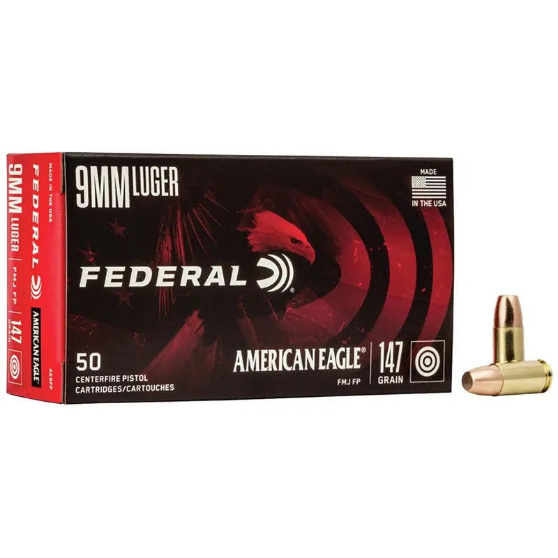 Federal American Eagle 9mm Luger 147 Gr. FMJ