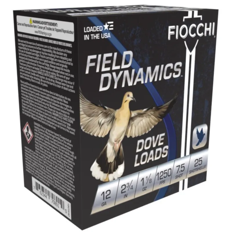 Fiocchi Dove and Quail 12 Ga. 7.5 2 ¾” 25/Box