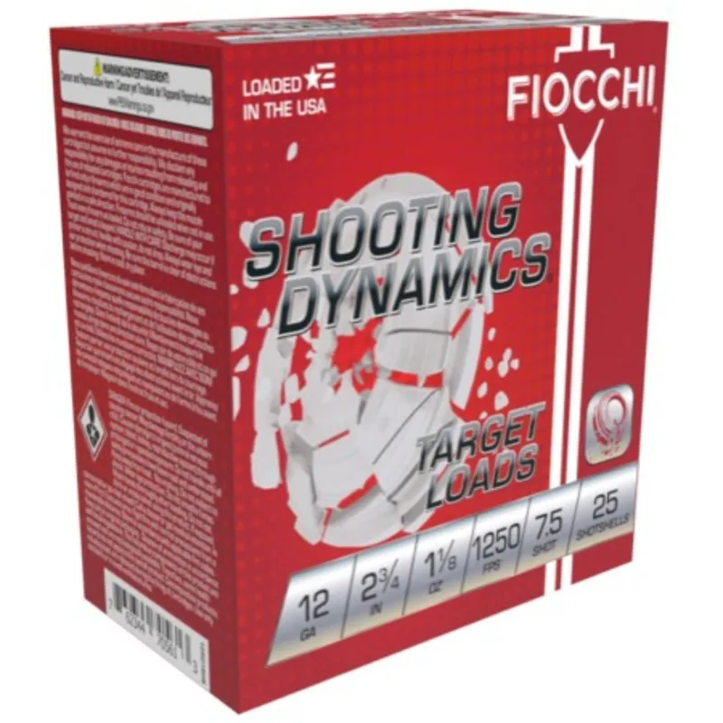 Fiocchi Shooting Dynamics Target Loads 12 Ga. 7.5 2 ¾” 25/Box