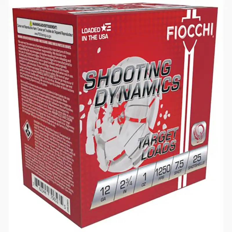 Fiocchi Shooting Dynamics 12 Ga. 7.5 2 ¾” 25/Box FIO12SD1X75