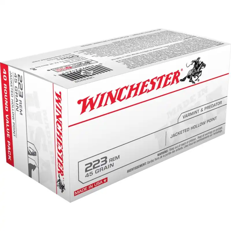 Winchester .223 Remington 45 Gr. JHP 20/Box WINUSA2232