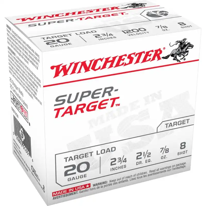 Winchester Super-Target 20 Ga. 2 ¾” 8 25/Box WINTRGT208