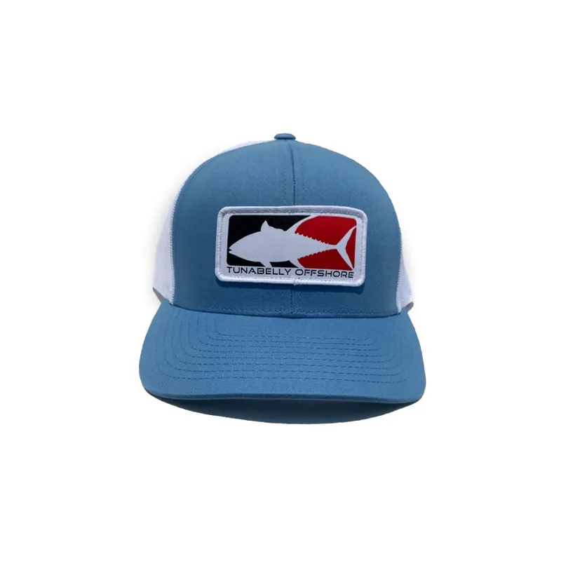 Tunabelly Offshore Columbia Blue & White Snapback
