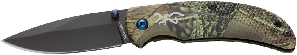 Browning Prism 3 EDC Folding 2.38" Plain Black Oxide 7Cr17MoV SS Blade, Camo