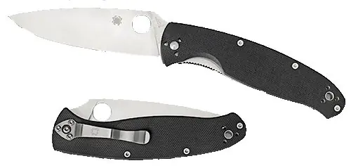 Spyderco Resilience 4.20" Folding Drop Point Plain 8Cr13MoV SS Blade Black G10 Handle Includes Pocket Clip