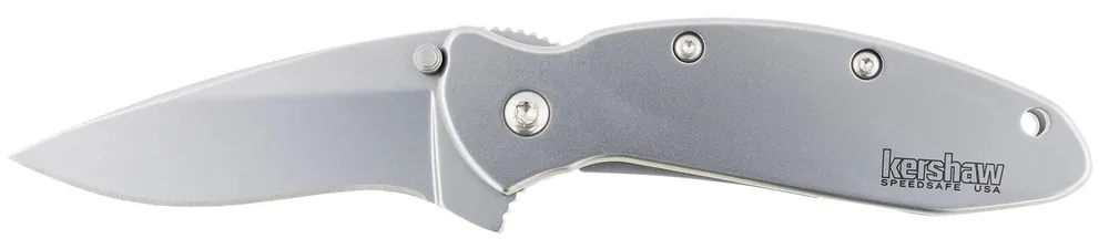 Kershaw Scallion 2.40" Folding Drop Point Plain Bead Blasted 420HC SS Blade/Bead Blasted 410 Stainless Steel Handle Includes Pocket Clip
