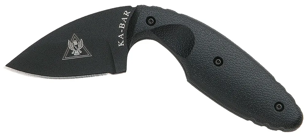 Ka-Bar TDI Law Enforcement 2.31" Fixed Drop Point Plain Black AUS-8A SS Blade, Black Zytel Handle, Includes Belt Clip/Sheath