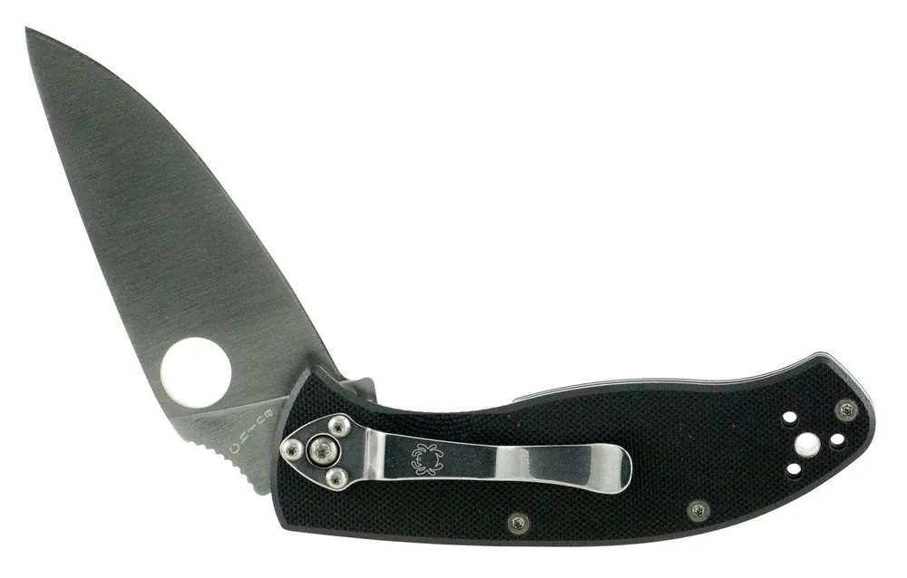 Spyderco Tenacious 3.39" Folding Drop Point Plain 8Cr13MoV SS Blade Black G10 Handle Includes Pocket Clip