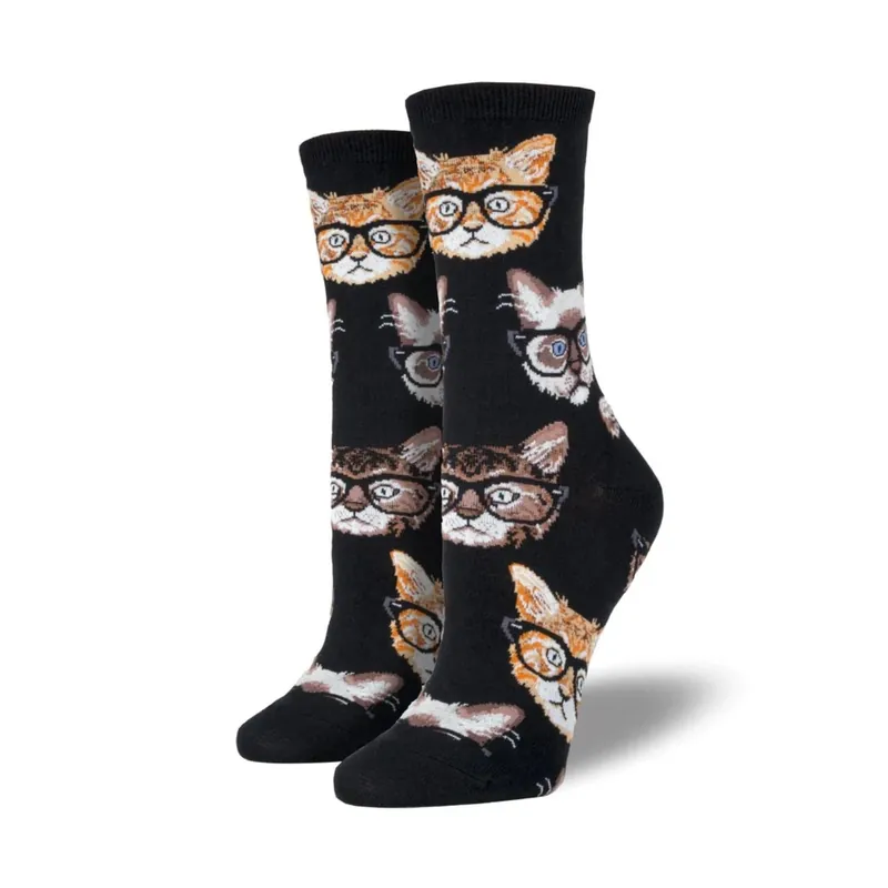 SockSmith Women‘s "Kittenster" Black/Brown Socks