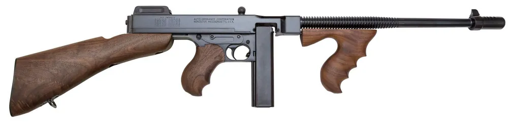 Thompson 1927A-1 Deluxe 45 ACP Caliber with 16.50" Barrel, 20+1 Capacity (Stick), Blued Metal Finish
