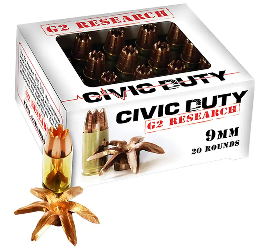 G2 Research Civic Duty 9mm Luger 100gr HP 20rd Box