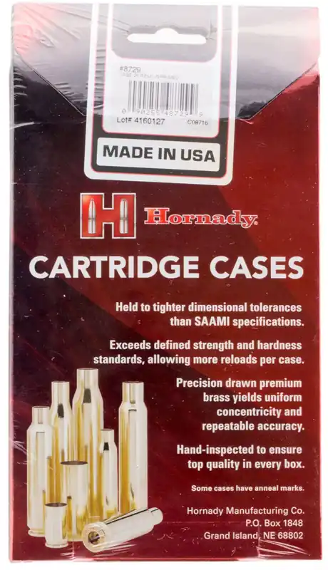Hornady Unprimed Cases Cartridge 35 Rem Rifle Brass