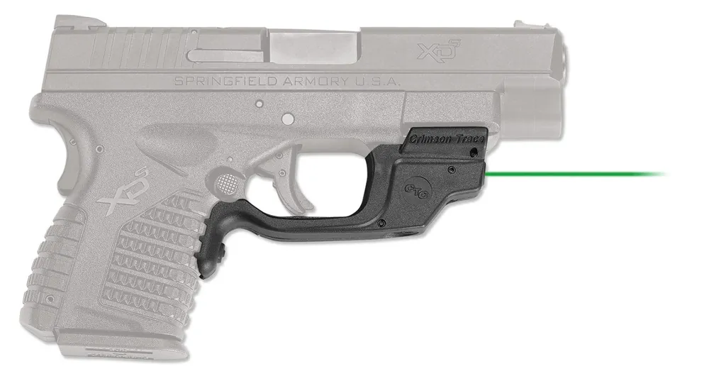 Crimson Trace Laserguard 5mW Green Laser with 532nM Wavelength & 50 ft Range Black Anodized Finish for Springfield XD-S