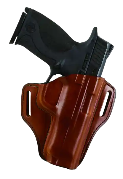 Bianchi Remedy - OWB Tan Leather Fits 1911 4.25" S&W M&P 9,40,45 w/wo Thumb Safety Belt Slide Mount RH