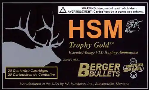 HSM Trophy Gold 243 Win 87 gr Match Hunting Very Low Drag 20 Bx