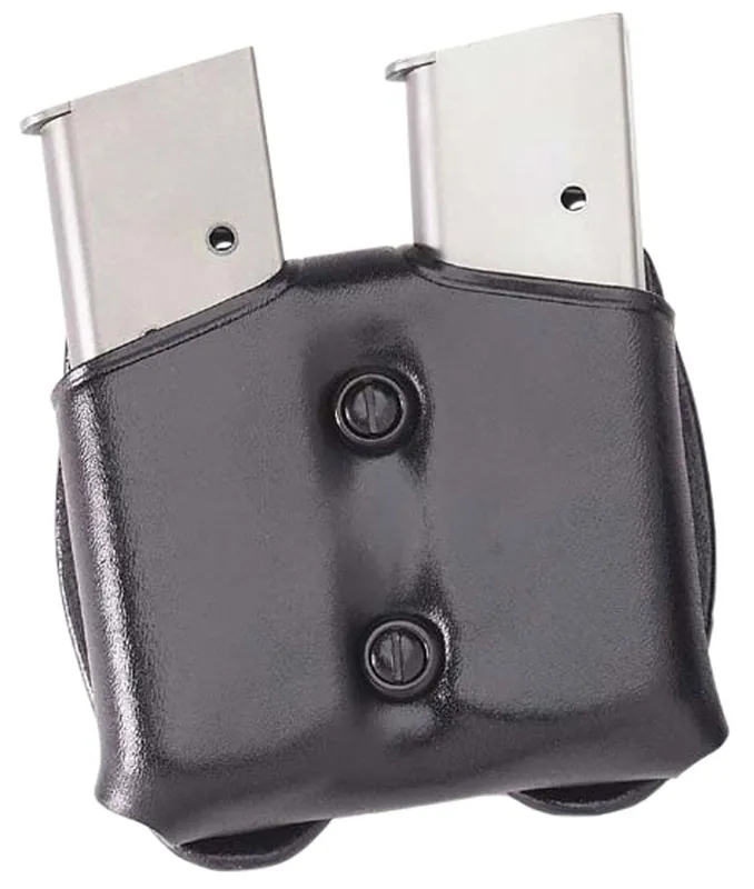Galco CDM Mag Carrier Double Style made of Leather Black Finish, Belt Loop & 1.50-1.75" Ambidextrous