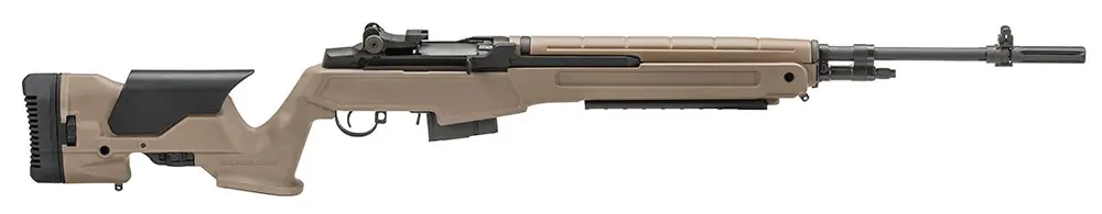 Springfield M1A Loaded Precision 308Win 10+1 22" NM Barrel Steel Rec Adj NM Sights Adj Stk NM Trigger Flash Hider FDE MP9220