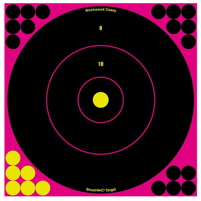 Birchwood Casey Shoot-N-C Self-Adhesive Paper Air Rifle/Rifle Multi Color 12" Bullseye - 5 Pack