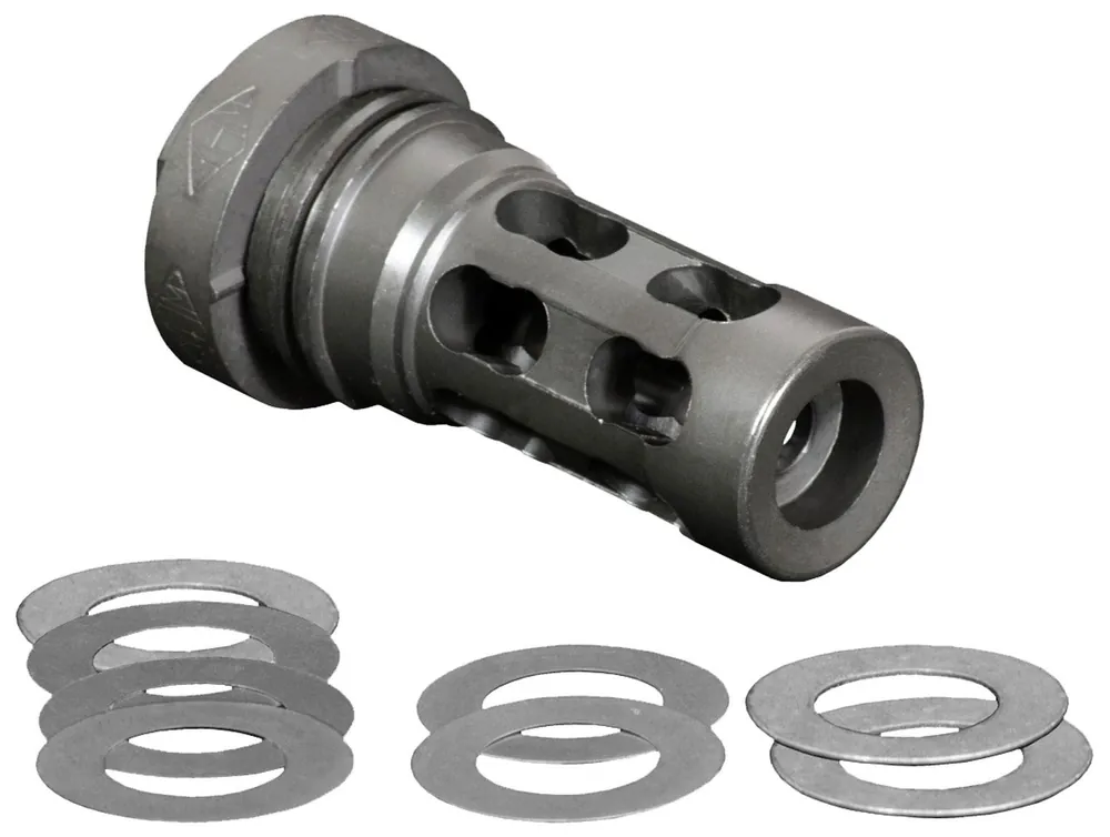 Yankee Hill QD Light Tactical Muzzle Brake made of Black Finish Steel with 1/2"-28 tpi Threads for 30 Cal AR-Platform