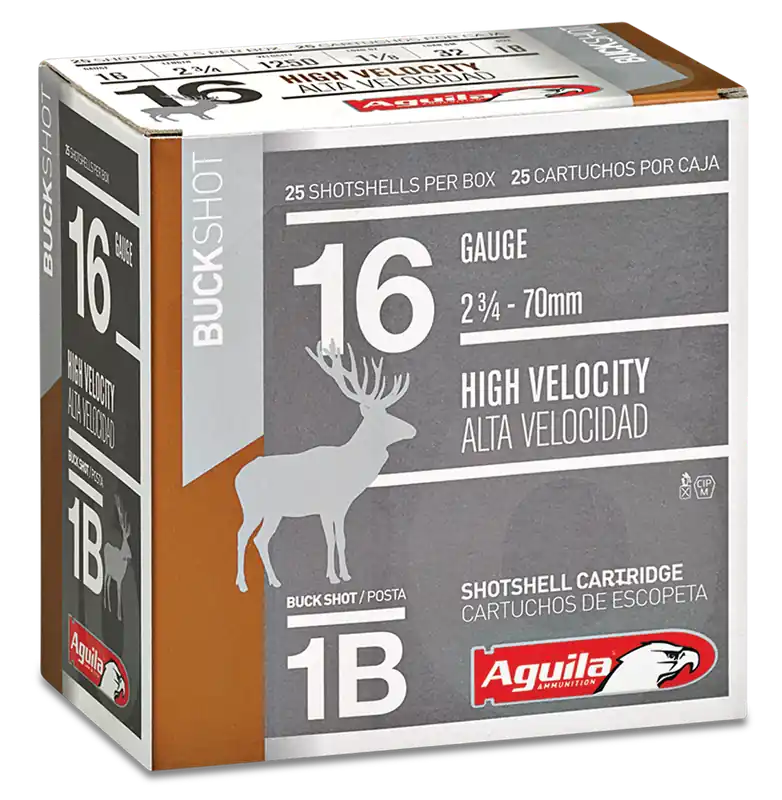Aguila High Velocity 16 Ga 2 3/4" 1Buck 1-1/8 oz 25/Box