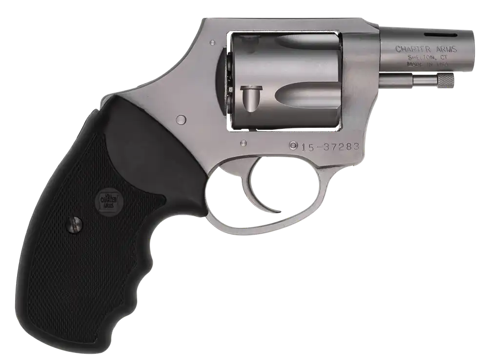 Charter Arms 74429 Bulldog Boomer 44 S&W Spl Caliber with 2" Barrel, 5rd Capacity Cylinder, Overall Matte Stainless Steel Finish, Hammerless Frame & Finger Grooved Black Rubber Grip