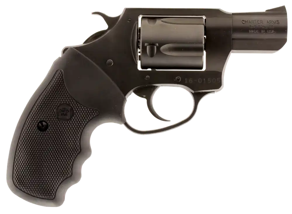 Charter Arms 63820 Undercover 38 Special Caliber with 2" Barrel, 5rd Capacity Cylinder, Overall Black Nitride+ Finish Stainless Steel & Finger Grooved Black Rubber Grip