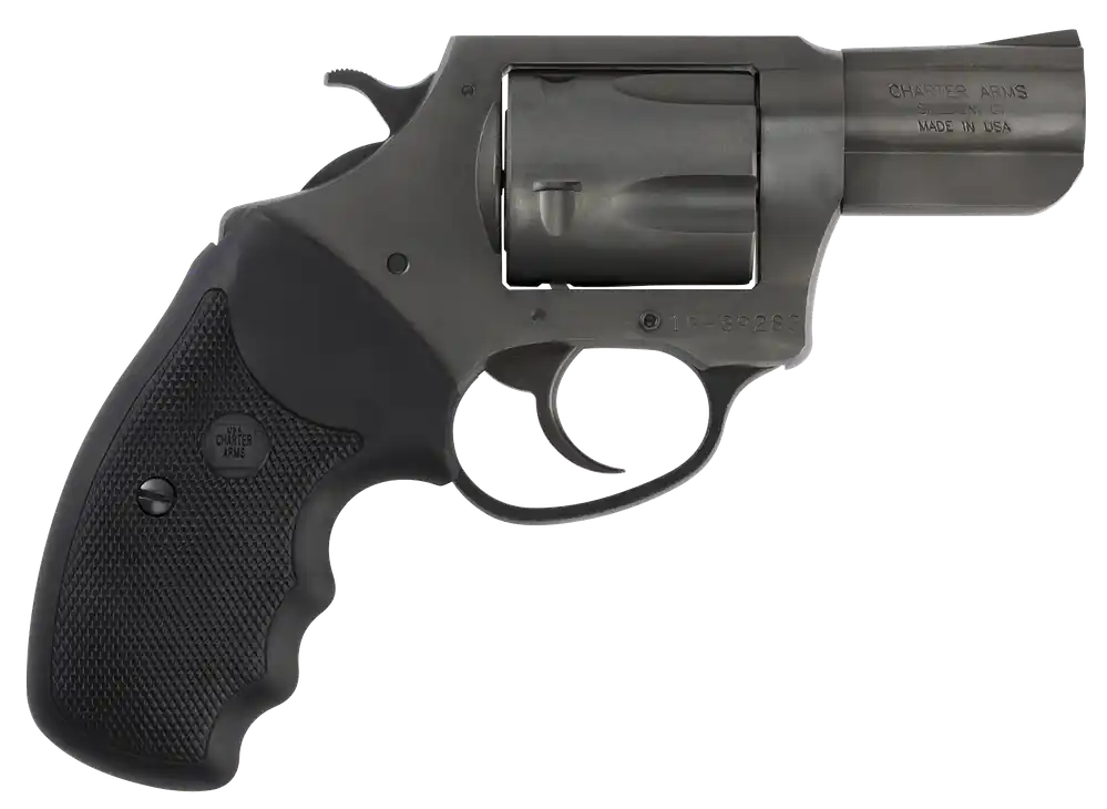 Charter Arms 64520 Pitbull 45 ACP Caliber with 2.50" Barrel, 5rd Capacity Cylinder, Overall Black Nitride+ Finish Stainless Steel & Finger Grooved Black Rubber Grip