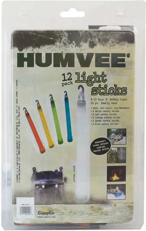 Humvee Adventure Gear 12 Piece Light Stick Family Pack