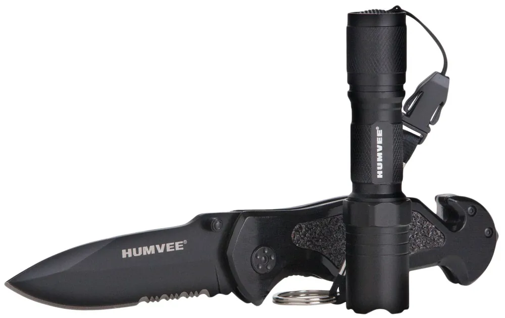 Humvee Adventure Gear Rescue Knife/Flashlight Combo 3.25"