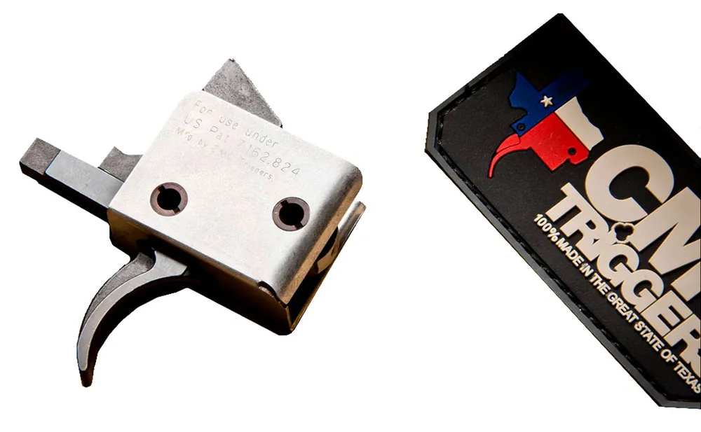 CMC Triggers Drop-In Single-Stage Curved Trigger with 5-5.50 lbs Draw Weight & Black/Silver Finish for AR-15/AR-10