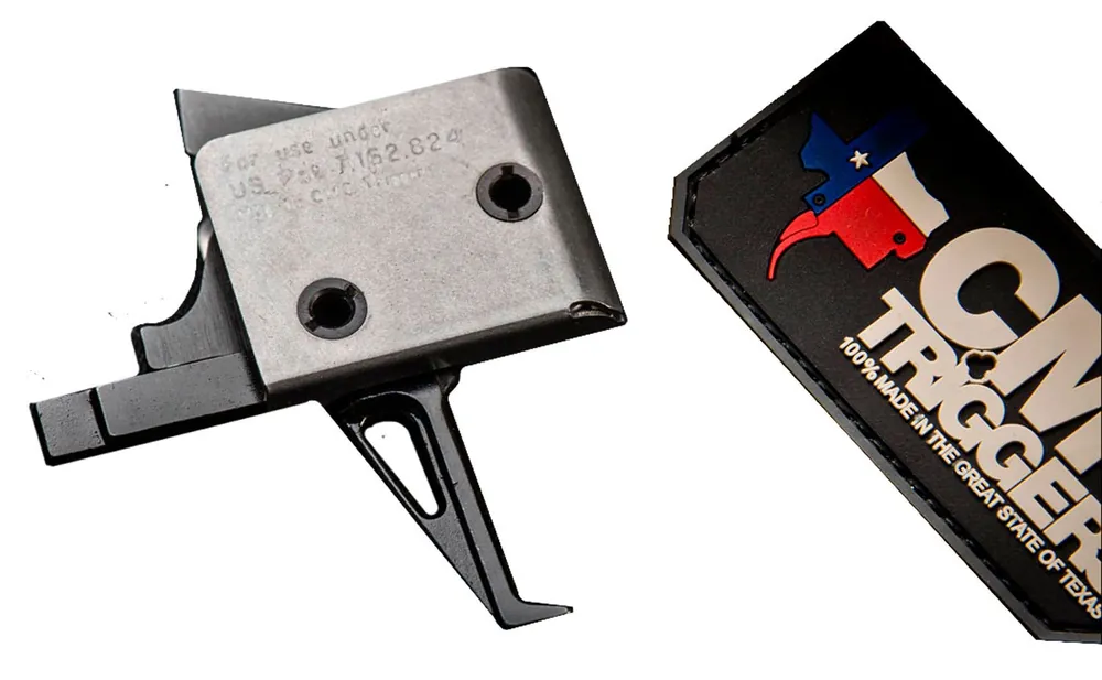 CMC Triggers Drop-In Single-Stage Flat Trigger with 4-4.50 lbs Draw Weight & Black/Silver Finish for AR-15/AR-10