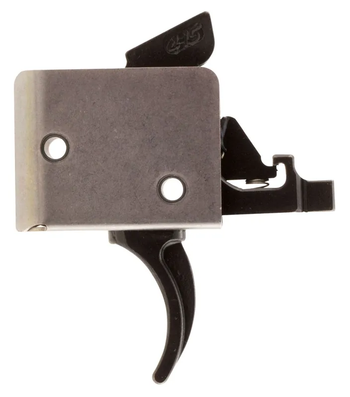 CMC Triggers Drop-In Two-Stage Curved Trigger with 2 lbs Draw Weight & Black/Silver Finish for AR-15/AR-10