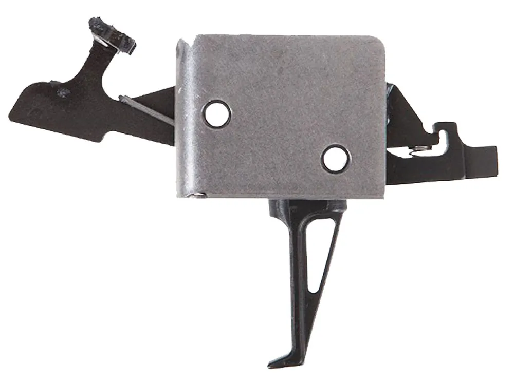 CMC Triggers Drop-In Two-Stage Flat Trigger with 2-4 lbs Draw Weight & Black/Silver Finish for AR-15/AR-10